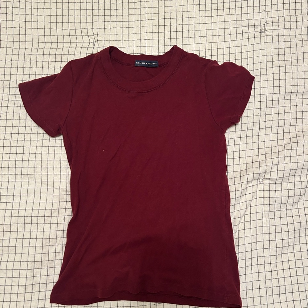 Brandy Melville Deep Red Short Sleeve Tee